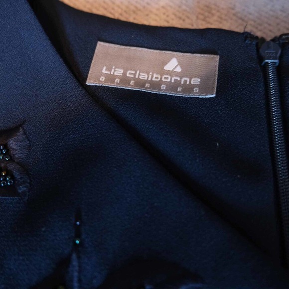 Vintage Liz Claiborne Womens Dress Size 10 Beaded Embroidered Long Sleeve Fall - Picture 8 of 16